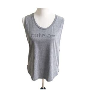 Fabletics Women’s Cute AF Muscle Workout Tank Size Medium Grey Gym Athletics